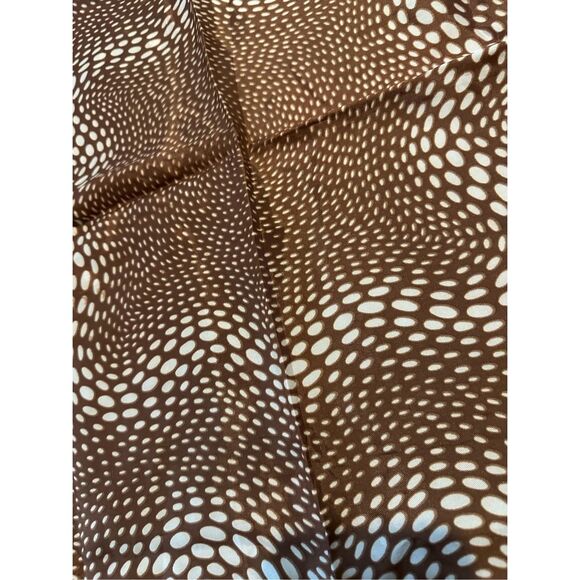 Nice Scarf Satin Acetate Vintage Japan Brown Gold cream Print Square - Picture 7 of 9